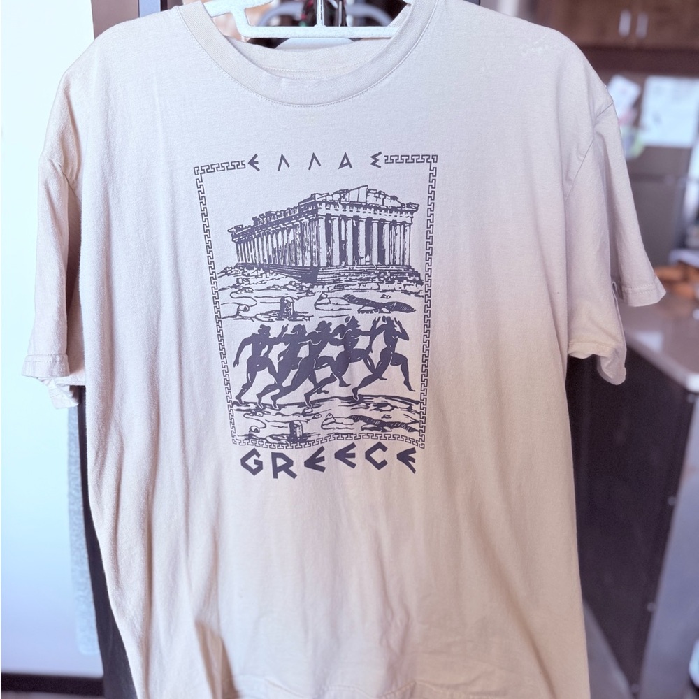 Greece Graphic Men's Tee - Beige
